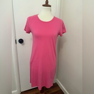 J. Crew Bright Pink T-Shirt Dress